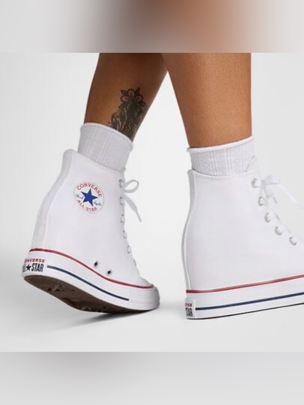 White High-Top hidden wedge Chucks - Picture 12 of 12